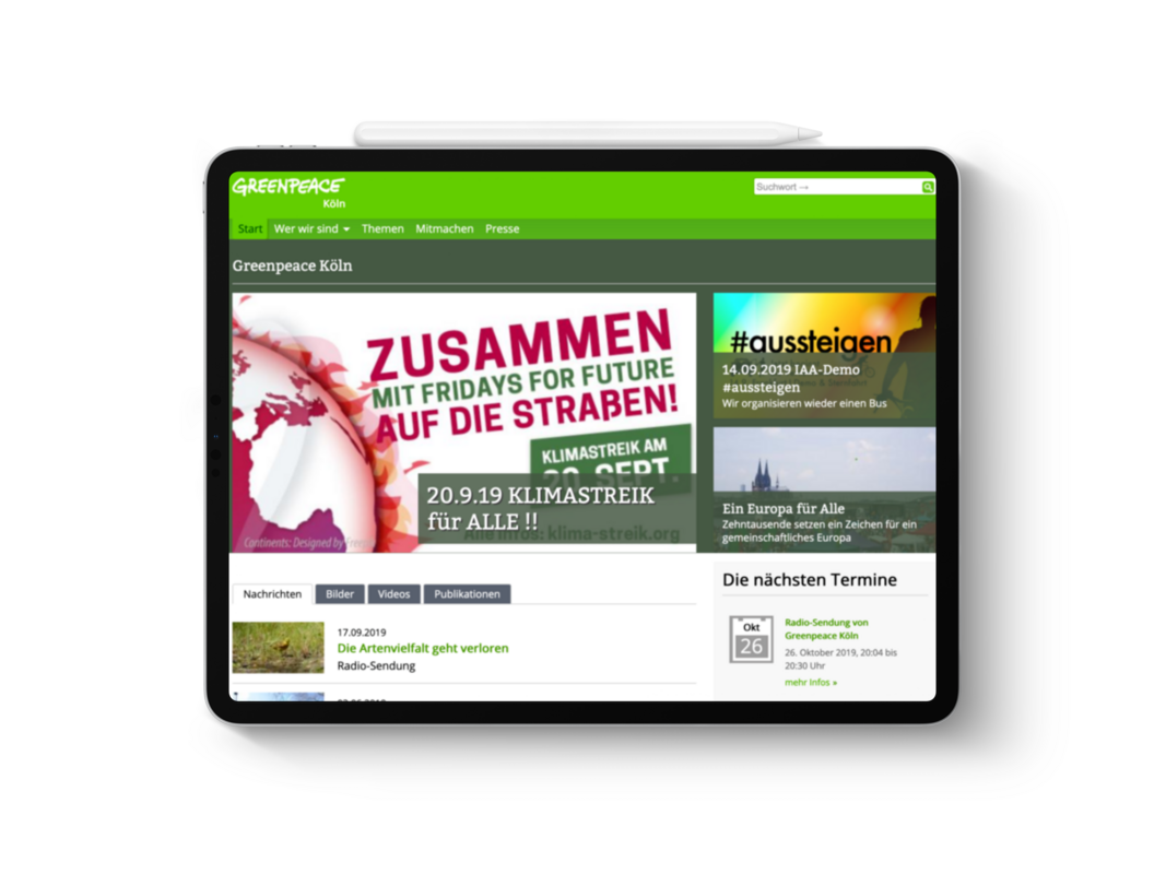 Greenpeace Köln – Website Umzug